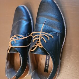LANETTI Mens Classic Black Leather Oxfords with Timeless Design